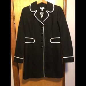Ann Taylor Loft black and white trench coat/jacket